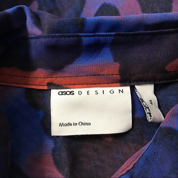 ASOS Design Size M Chiffon Button Up See Through Shirt Women Purple Longsleeve - Picture 4 of 7